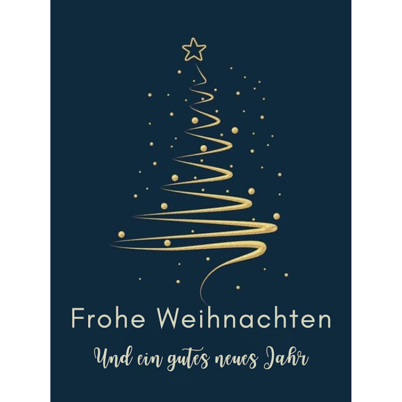 Frohe Weihnachten goldiger Tannenbaum