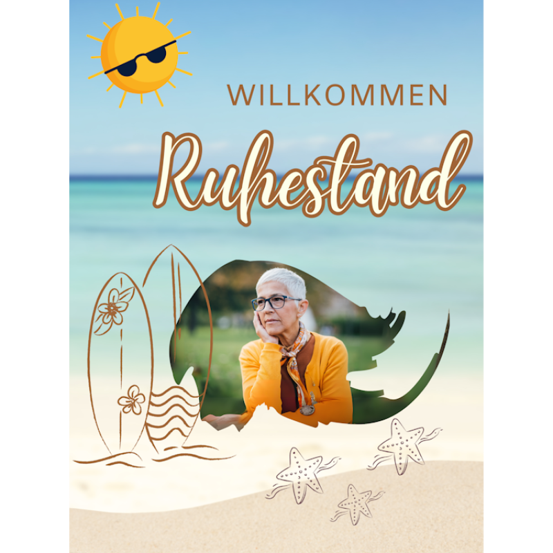 Willkommen im Ruhestand Strand