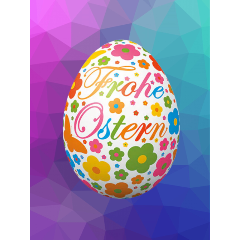 Frohe Ostern bunt mit farbigem Hintergrund