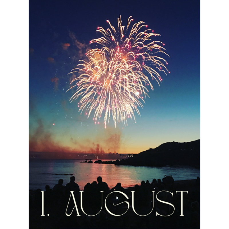 1. August Feuerwerk mit See schlicht