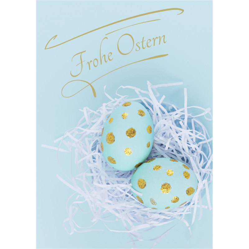 Frohe Ostern blaues Sujet dezent