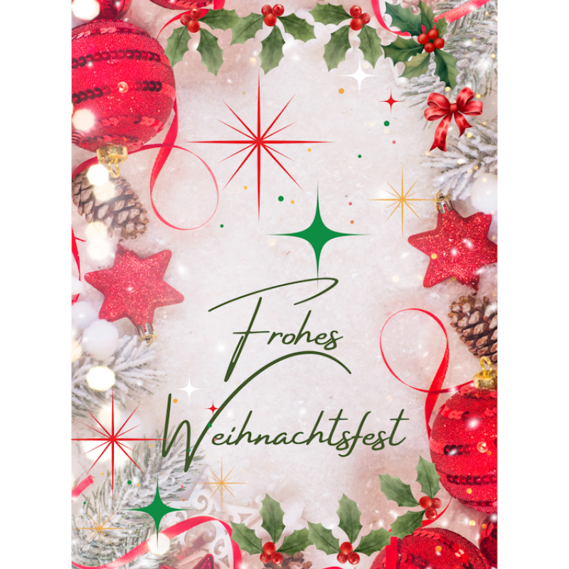 Frohes Weihnachtsfest Stechpalmen grün rot